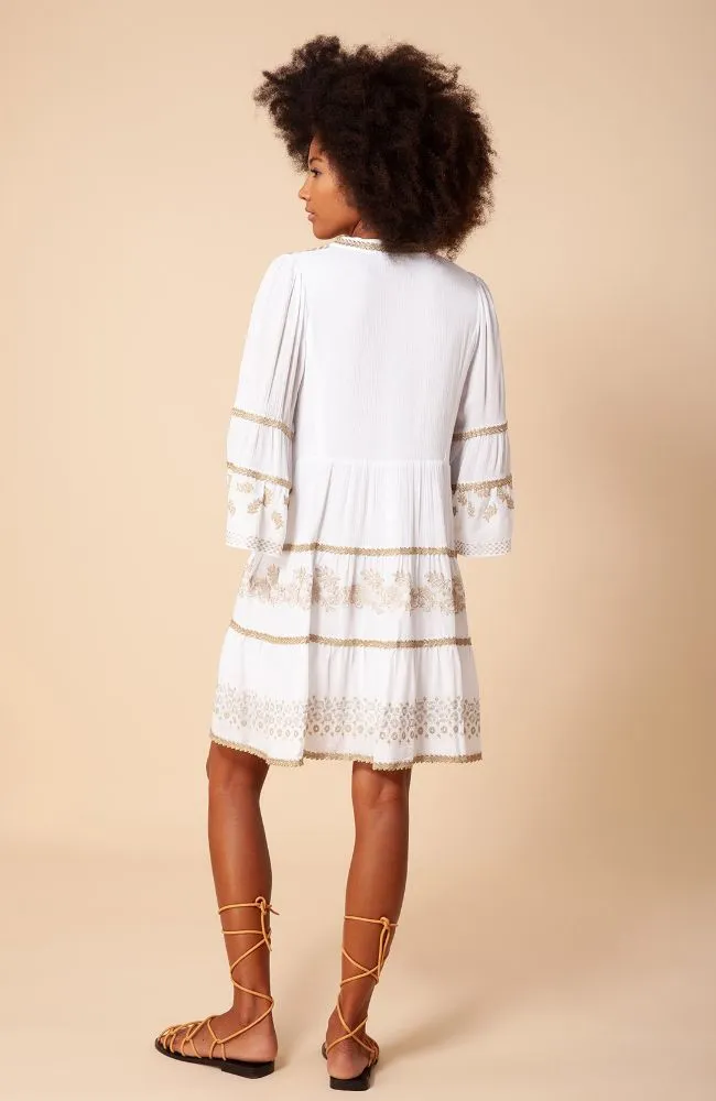 3/4 Sleeve Dress in Gold