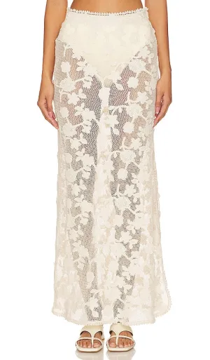 Agua Bendita x REVOLVE Cyprus Maxi Skirt in Ivory