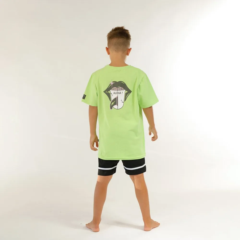 ALOHA TONGUE SS TEE - Lime