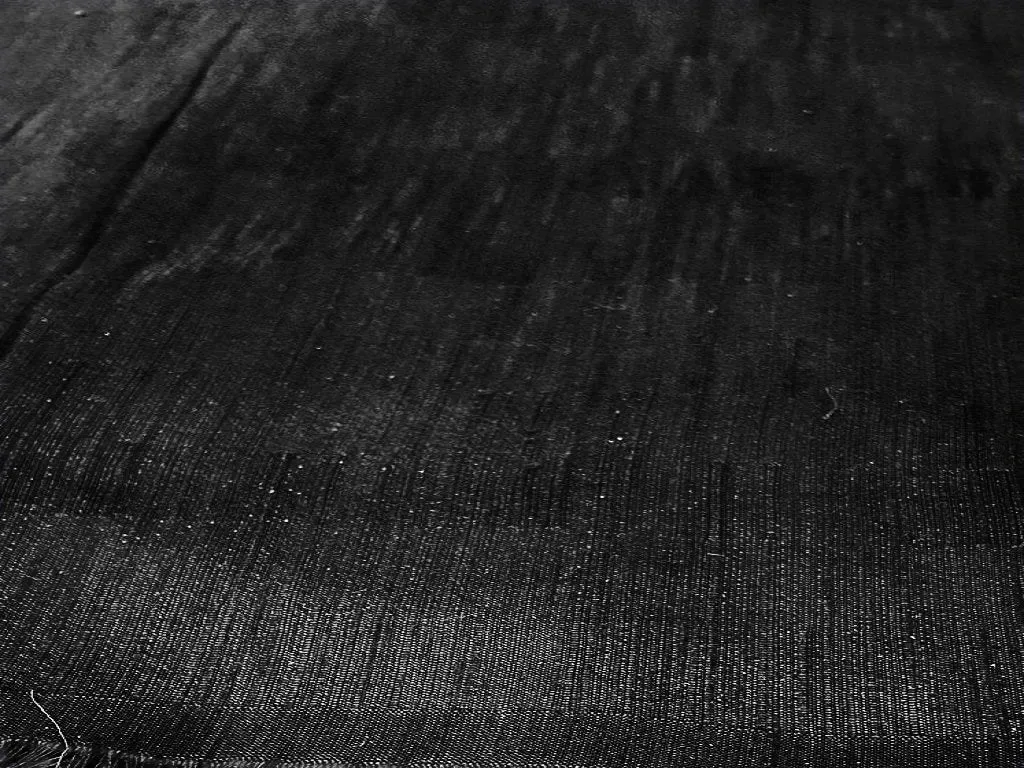 Black Plain Bangalore Raw Silk Fabric