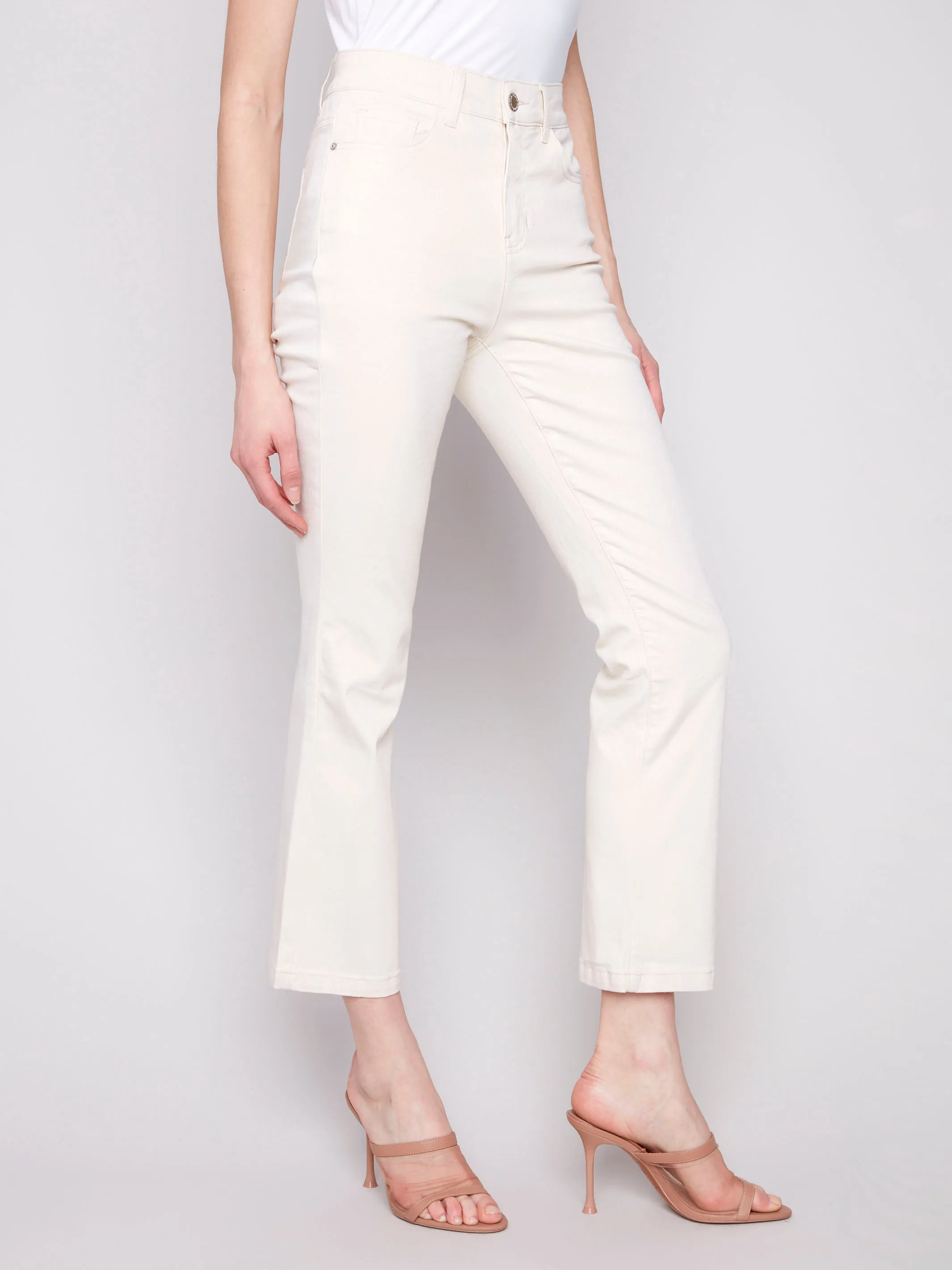 Bootcut Stretch Twill Pants - Natural