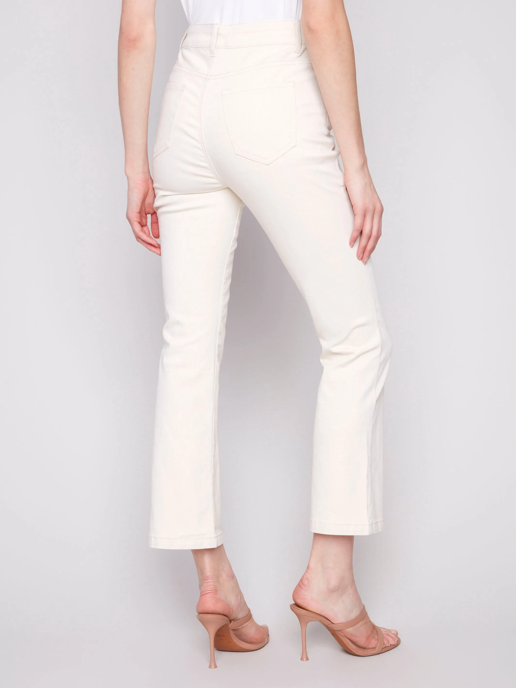 Bootcut Stretch Twill Pants - Natural
