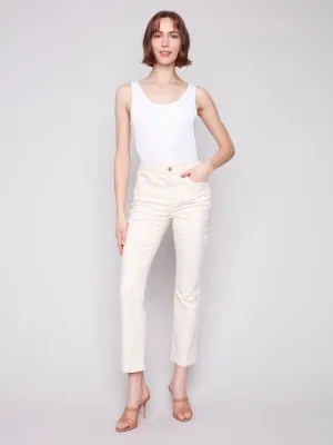 Bootcut Stretch Twill Pants - Natural