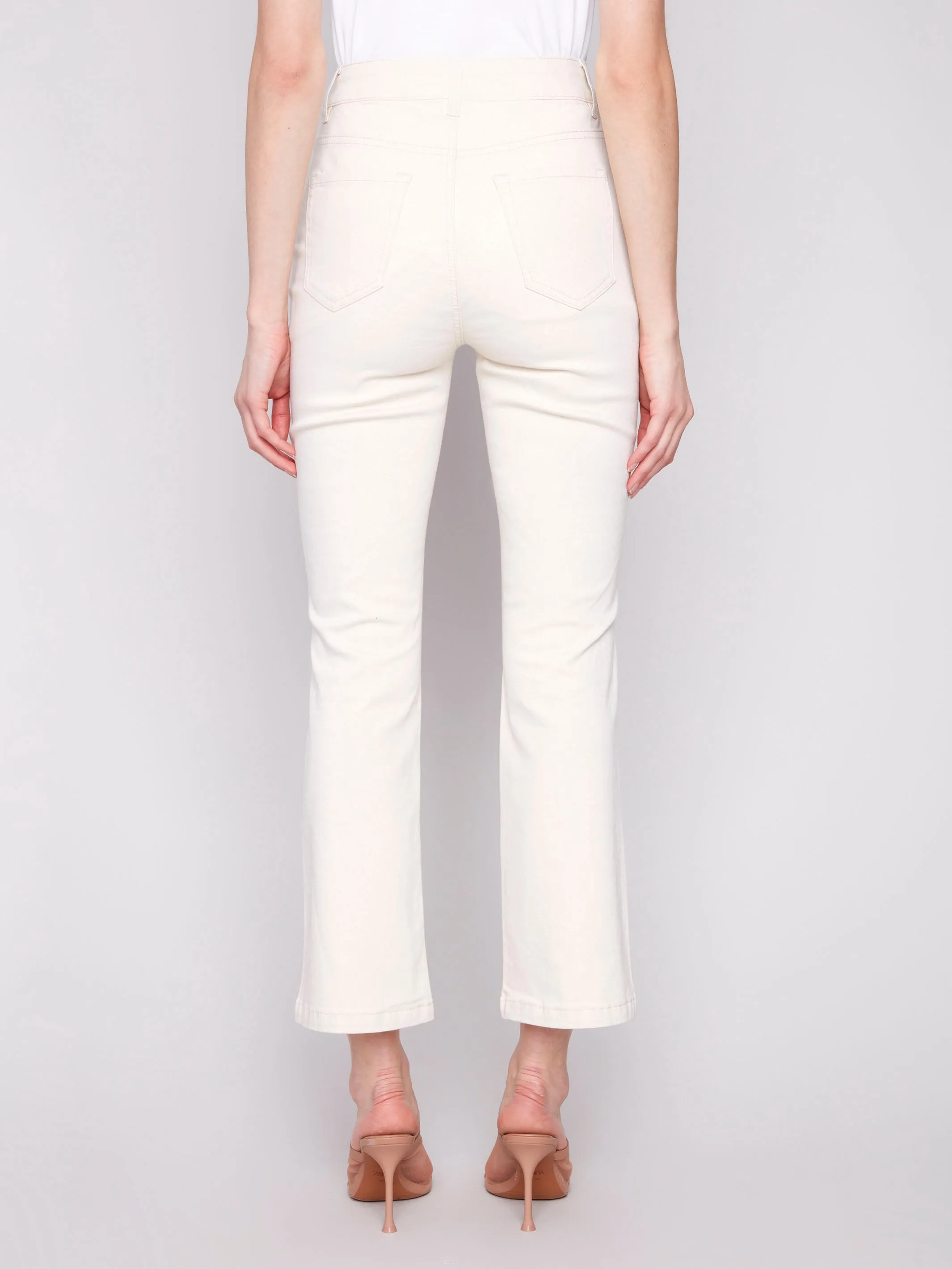 Bootcut Stretch Twill Pants - Natural