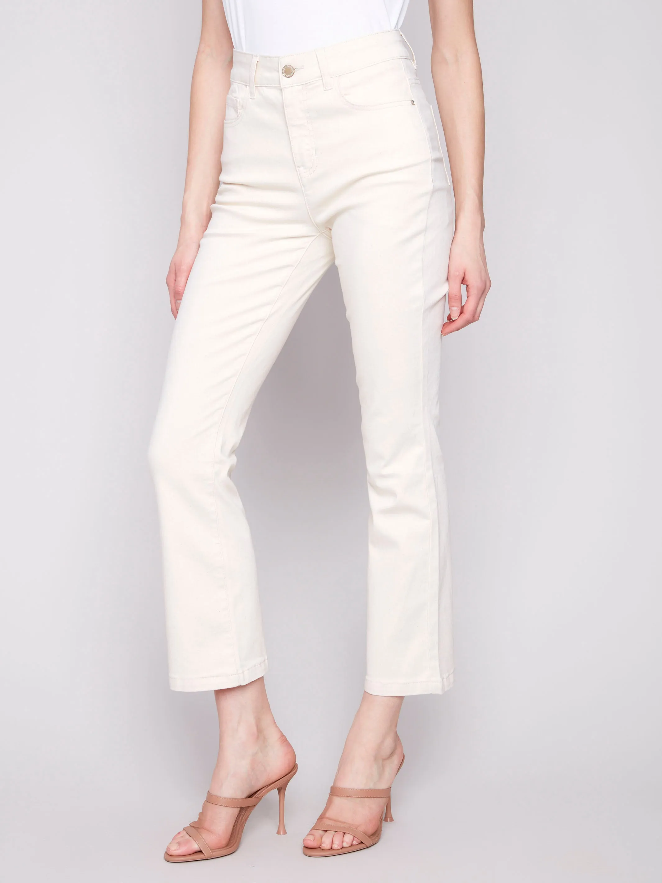 Bootcut Stretch Twill Pants - Natural