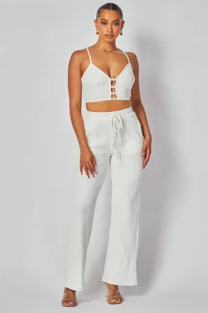 Carolina Open Front Crop Tank Top & Pants Set