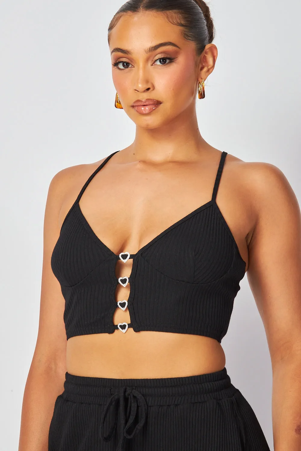 Carolina Open Front Crop Tank Top & Pants Set