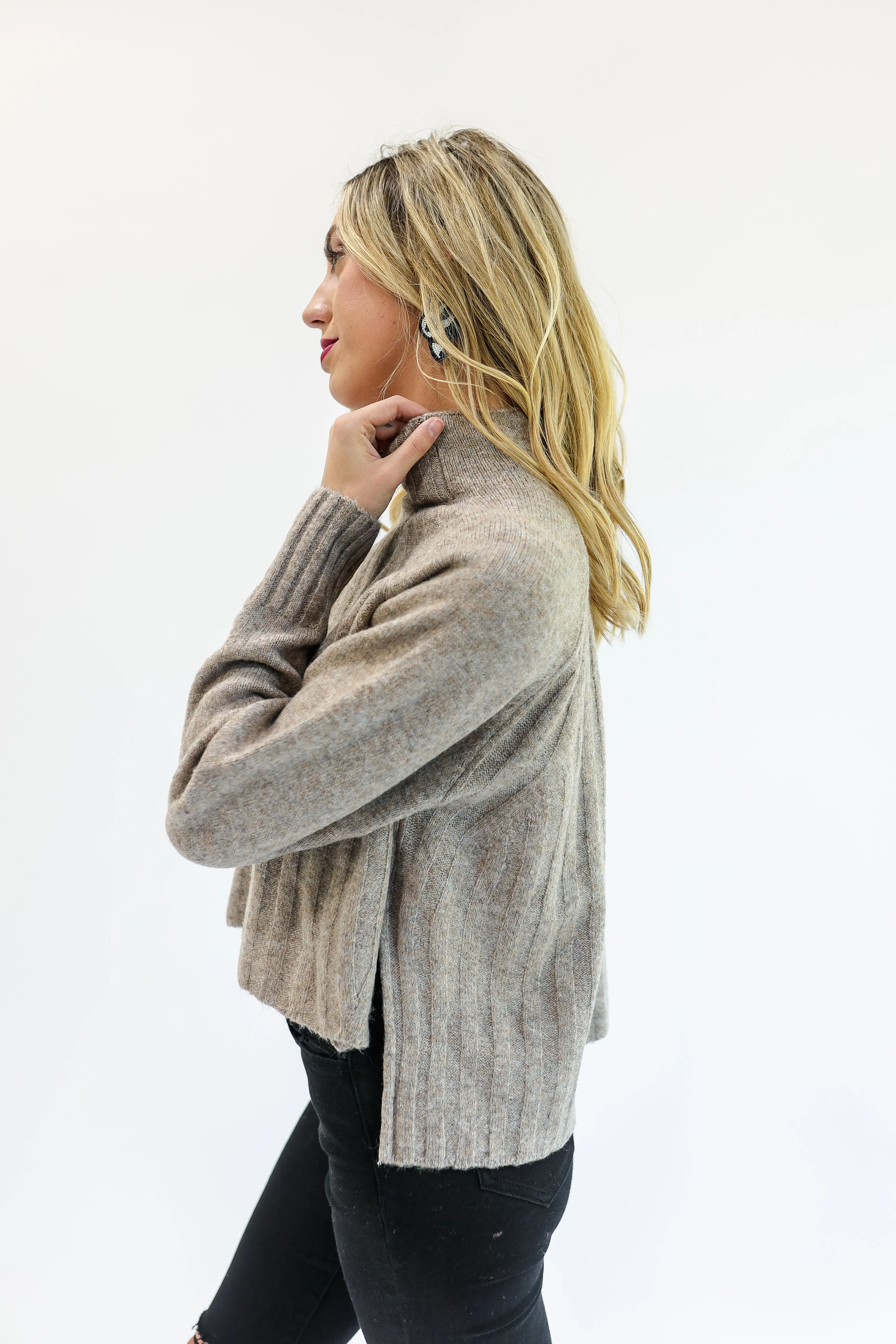 Casual Attitude Sweater In Warm Taupe