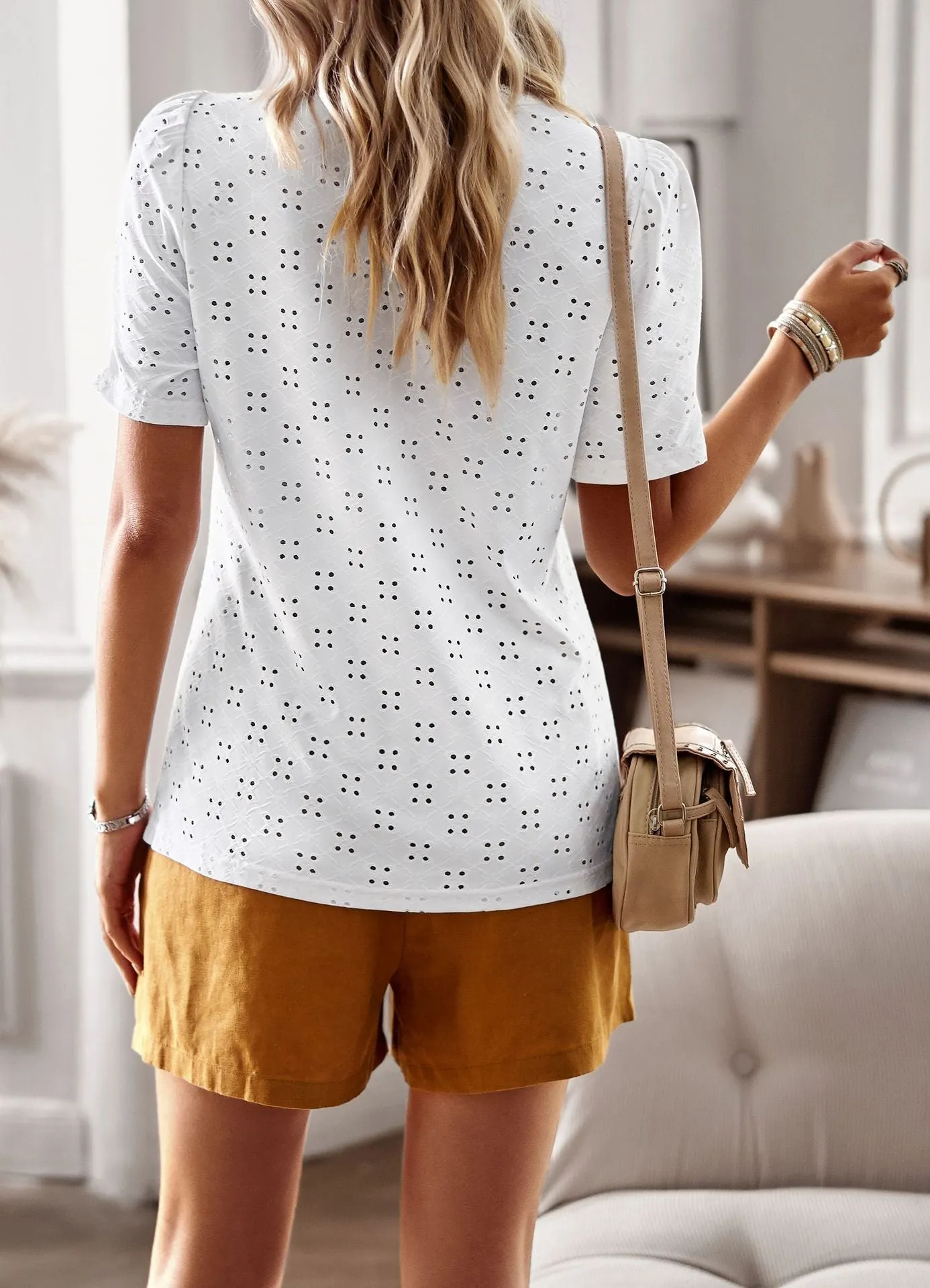 Casual Round Neck Stitching Shirt T-shirt
