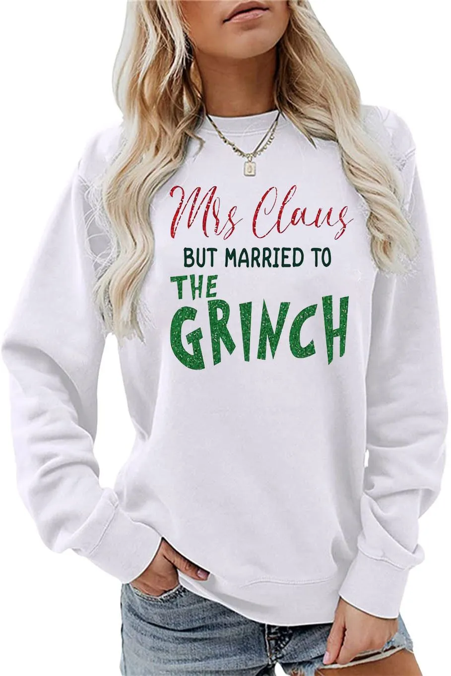 Christmas Women Sweatshirt Cute Printed Funny Shirt Casual Long Sleeve Pullover Tops