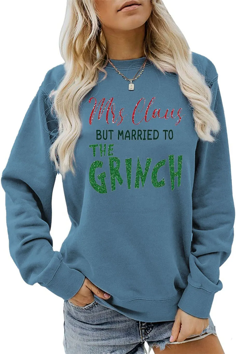 Christmas Women Sweatshirt Cute Printed Funny Shirt Casual Long Sleeve Pullover Tops