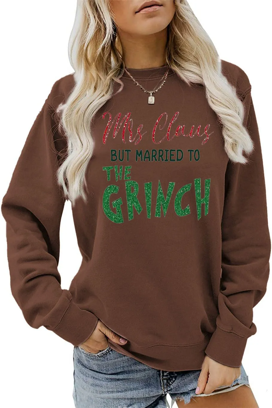 Christmas Women Sweatshirt Cute Printed Funny Shirt Casual Long Sleeve Pullover Tops