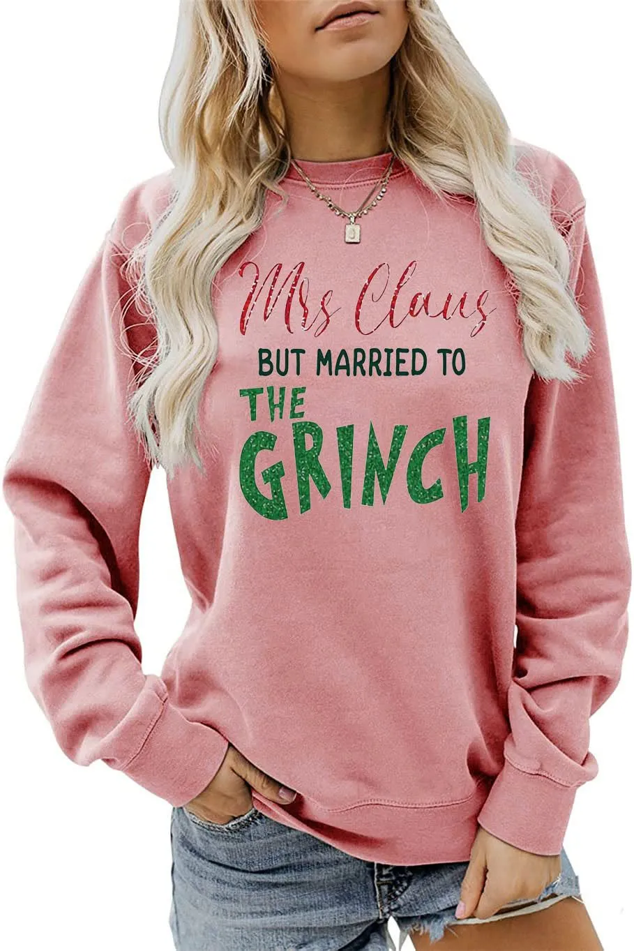 Christmas Women Sweatshirt Cute Printed Funny Shirt Casual Long Sleeve Pullover Tops