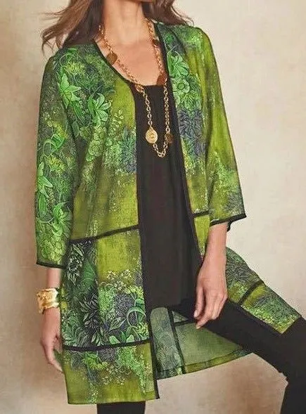 Classy UV protection print sun protection shirt blouse
