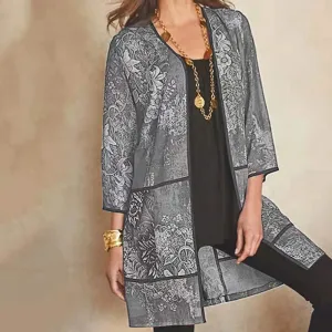 Classy UV protection print sun protection shirt blouse