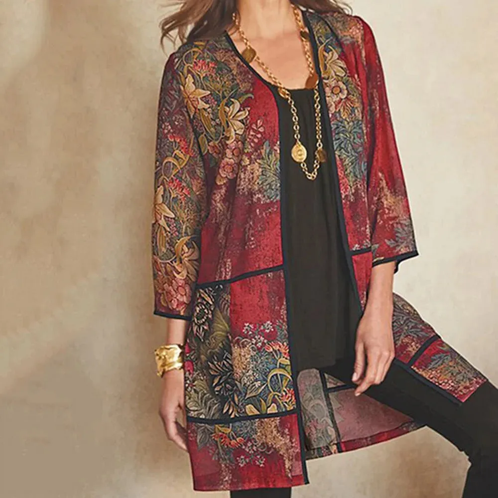Classy UV protection print sun protection shirt blouse