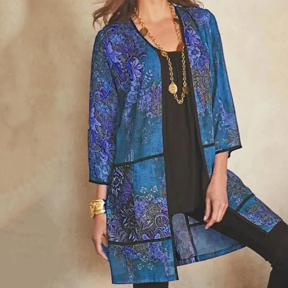 Classy UV protection print sun protection shirt blouse