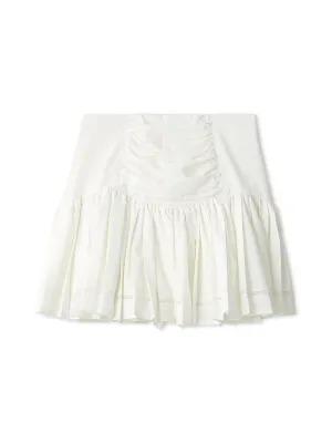 Cotton-like Frill Short Skirt