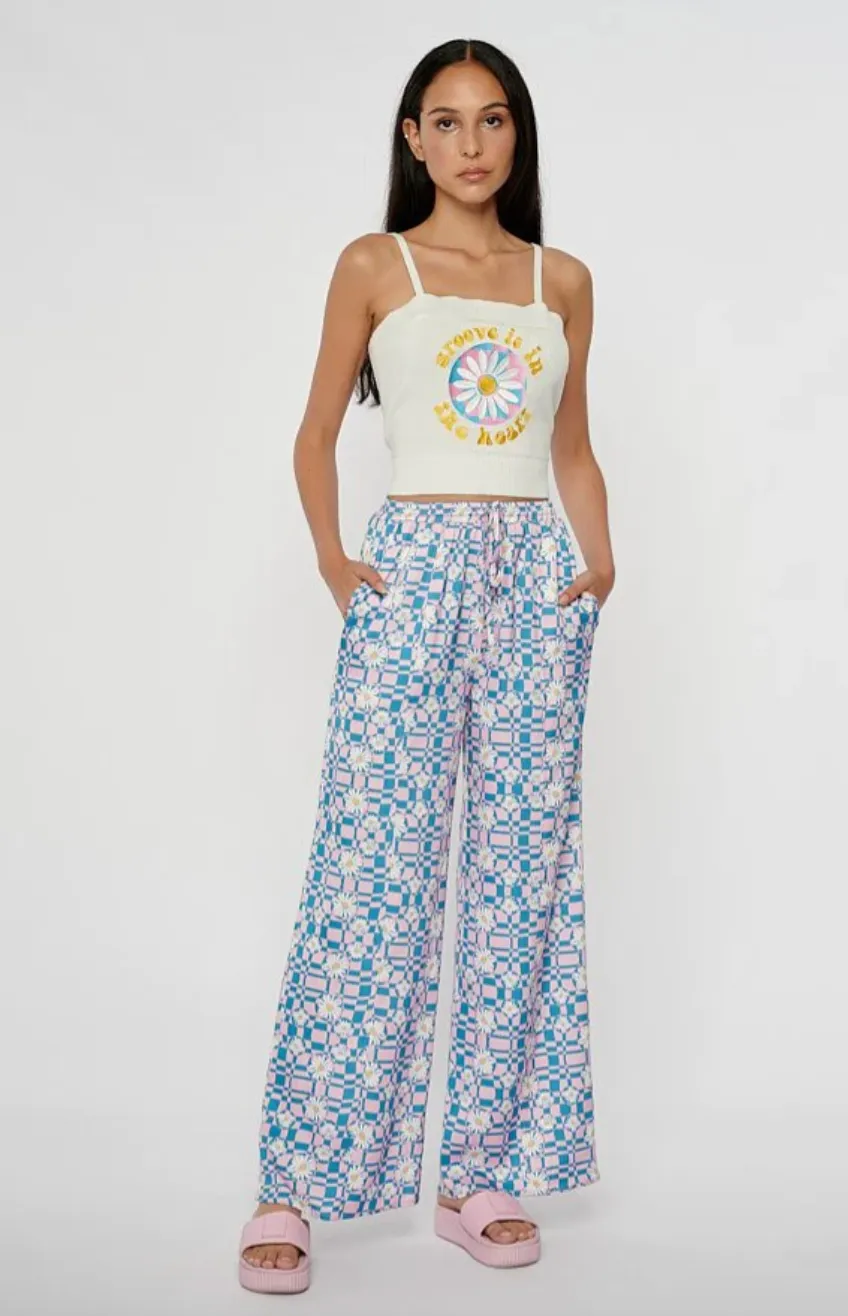 Daisy Checkerboard Pants-FINAL SALE