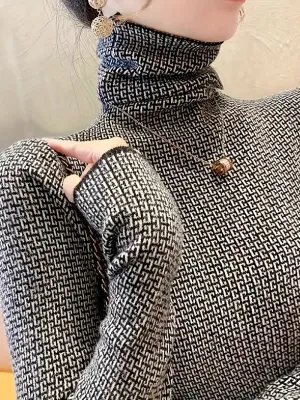 Damestrui met col - Gebreid met patroon, Warm & Elegant