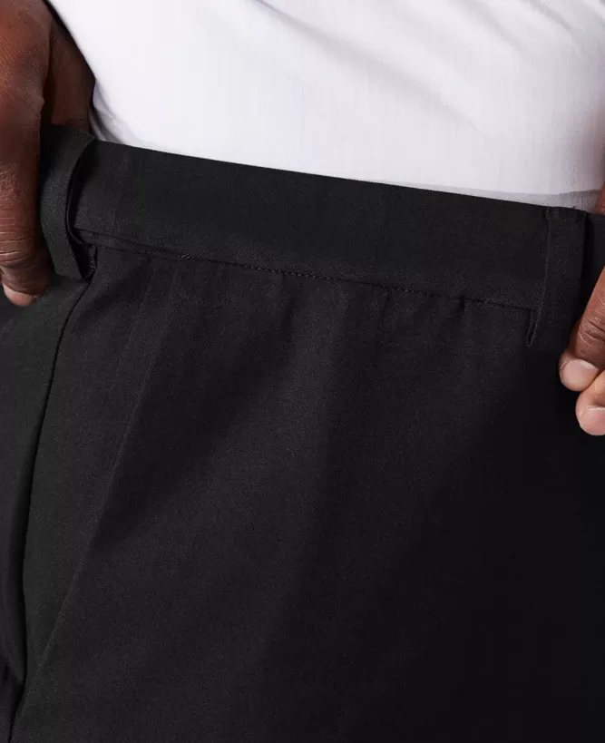 Haggar Mens Classic fit Casual Pants 46 / 30 Black Solid