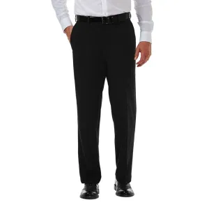Haggar Mens Classic fit Casual Pants 46 / 30 Black Solid