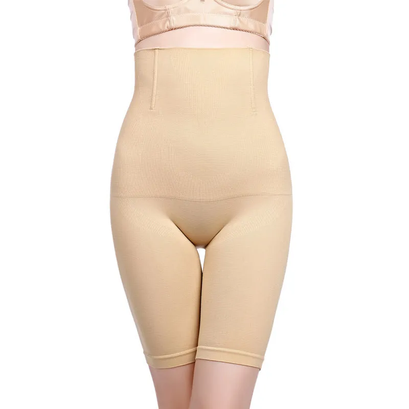 High waist tummy control underwear women's hip-lifting waist flat-leg pants anti-roll high elastic body shaping postpartum pants ladies plus size