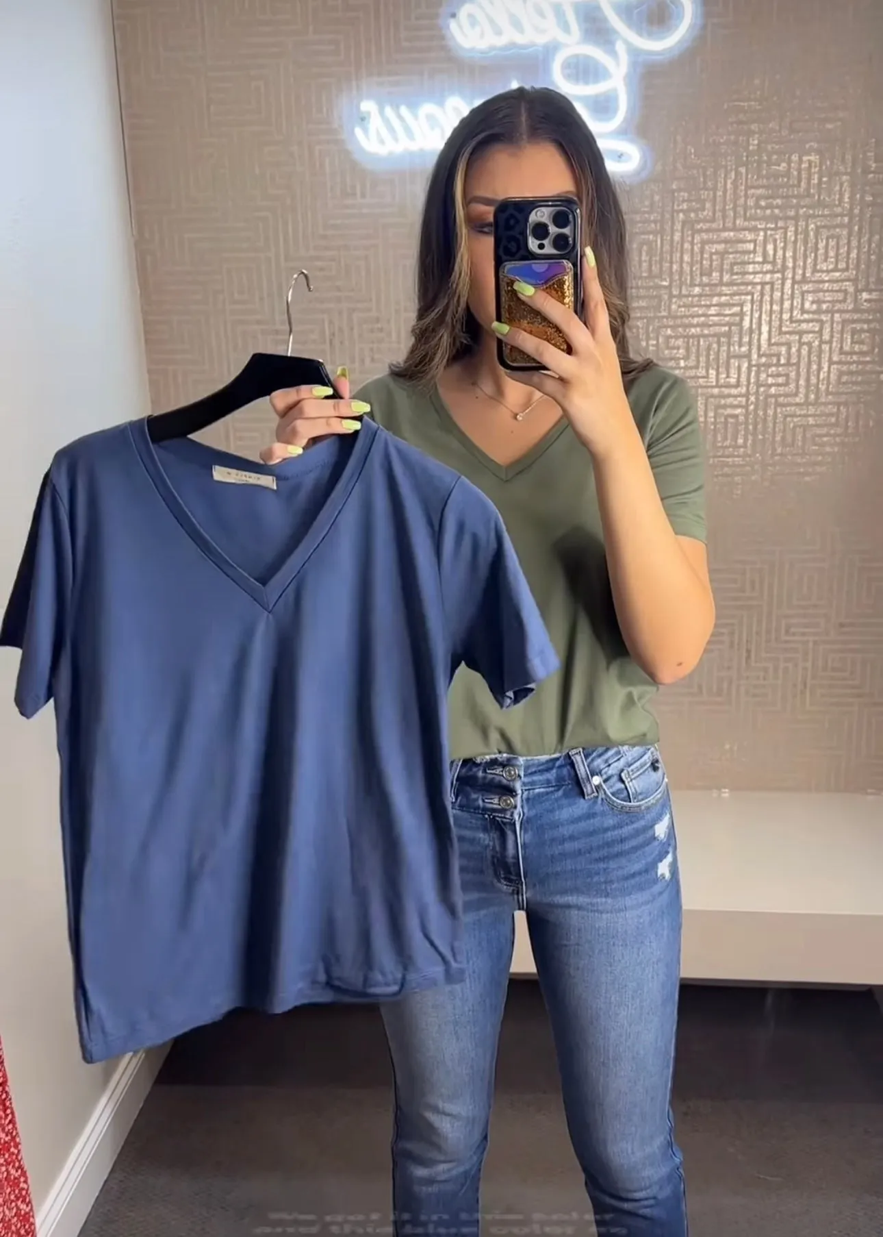 Isabelle Vneck Short Sleeve Top - Made in USA