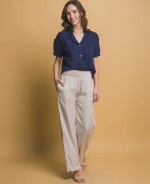Ivy Wide Leg Pant - Stone