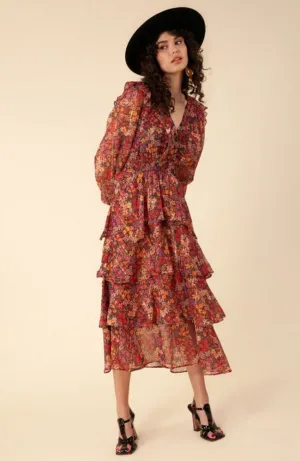 Jeanne Long Sleeve Tiered Maxi