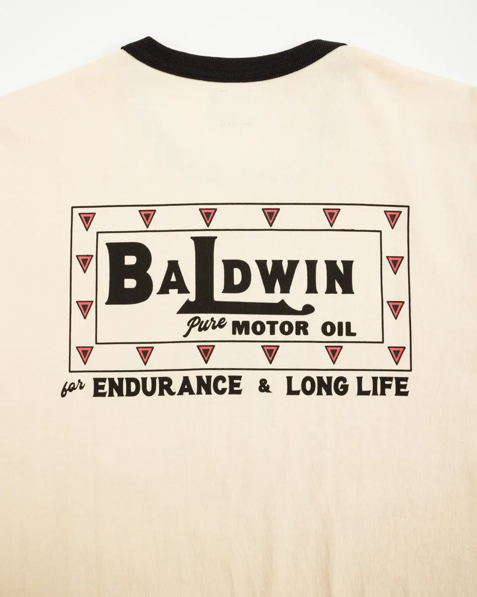 Joe McCoy Tee / Baldwin Motor Oil - Ecru/Black