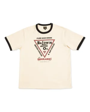 Joe McCoy Tee / Baldwin Motor Oil - Ecru/Black