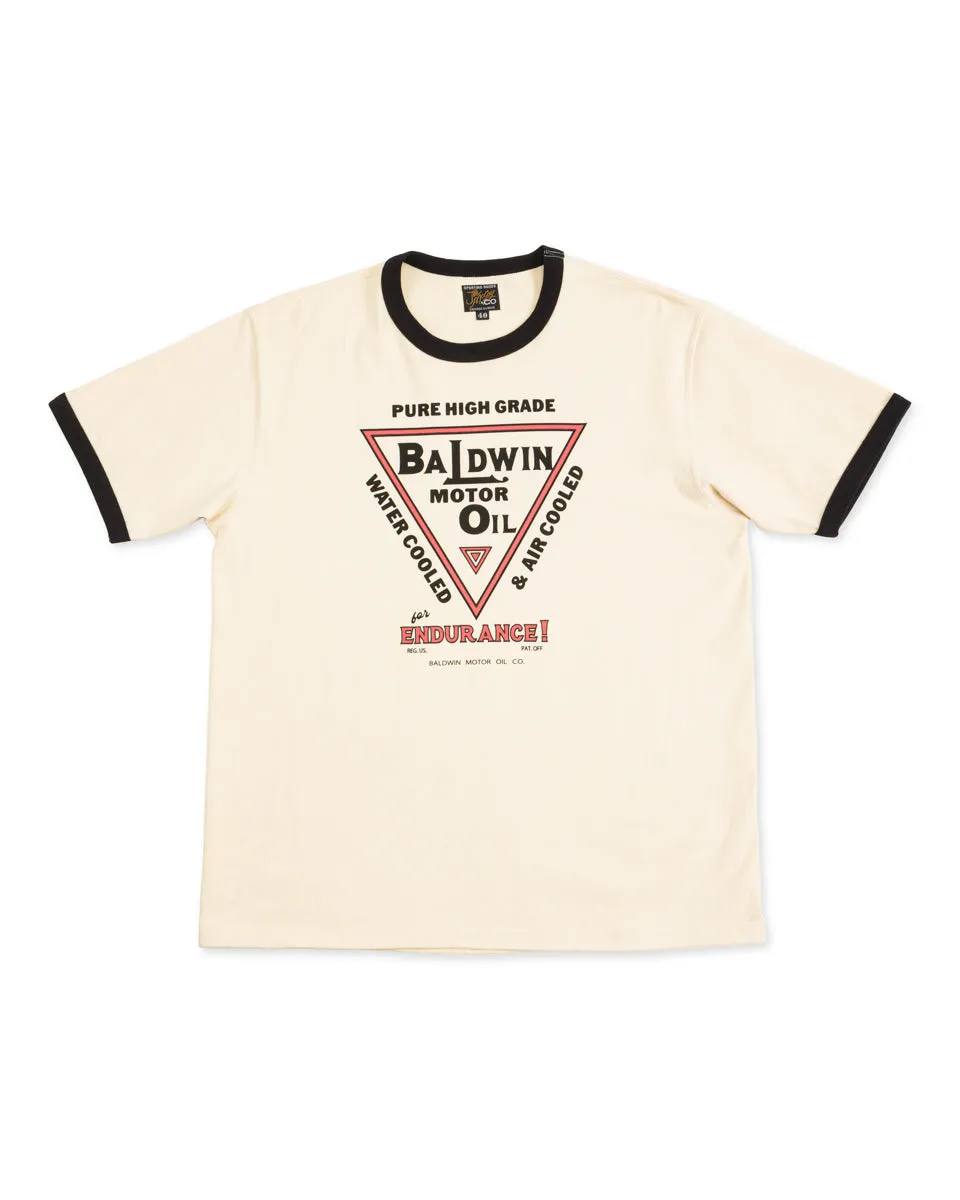 Joe McCoy Tee / Baldwin Motor Oil - Ecru/Black