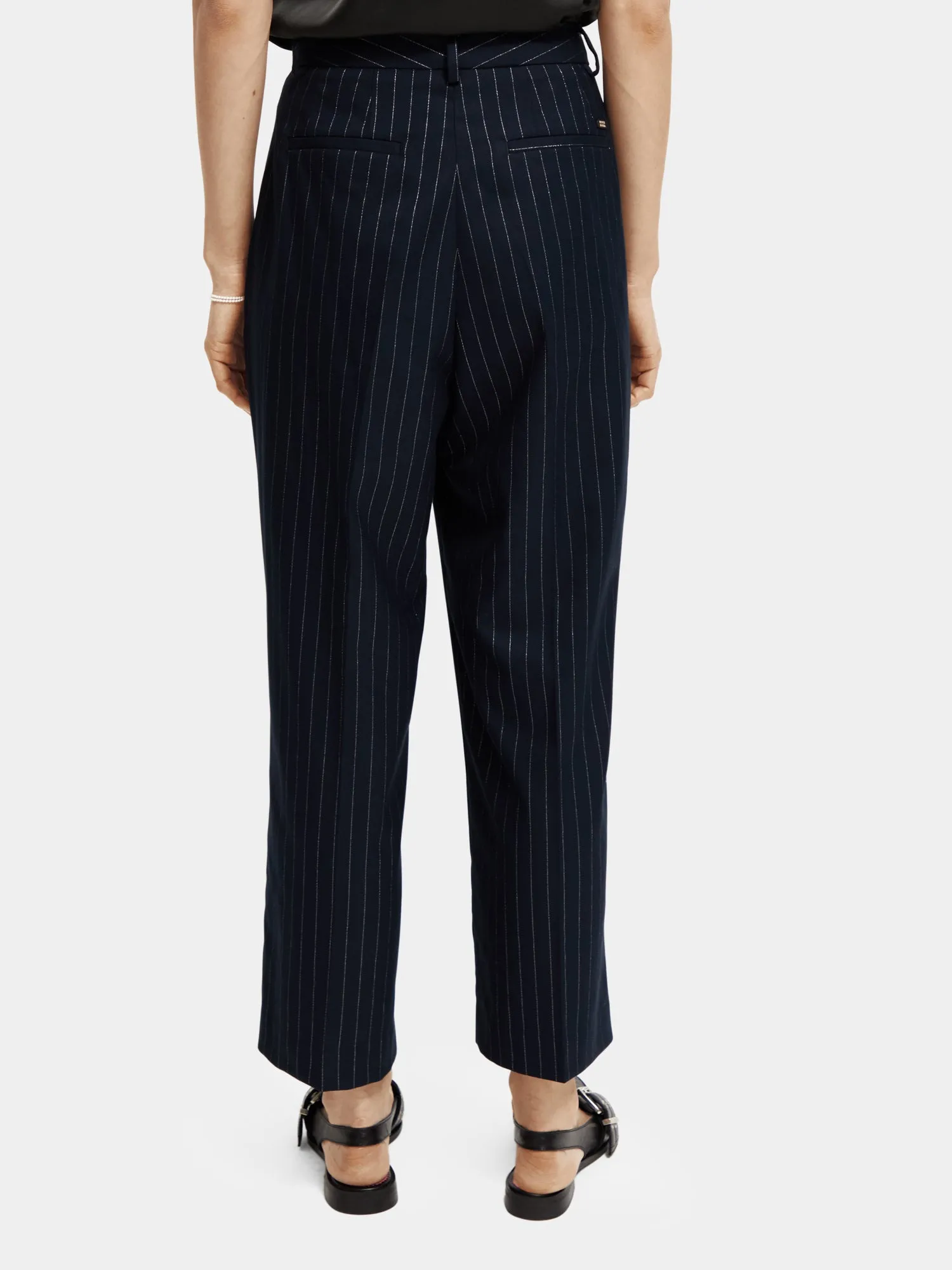 Loose tapered pinstripe pants