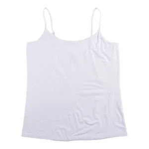mySTYLE Women's Plus Scoop Neck Cami Top with Adjustable Spaghetti Straps, White