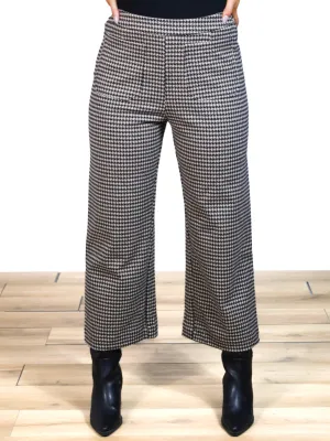 Never Break Check Print Wide Leg Pants- Final Sale