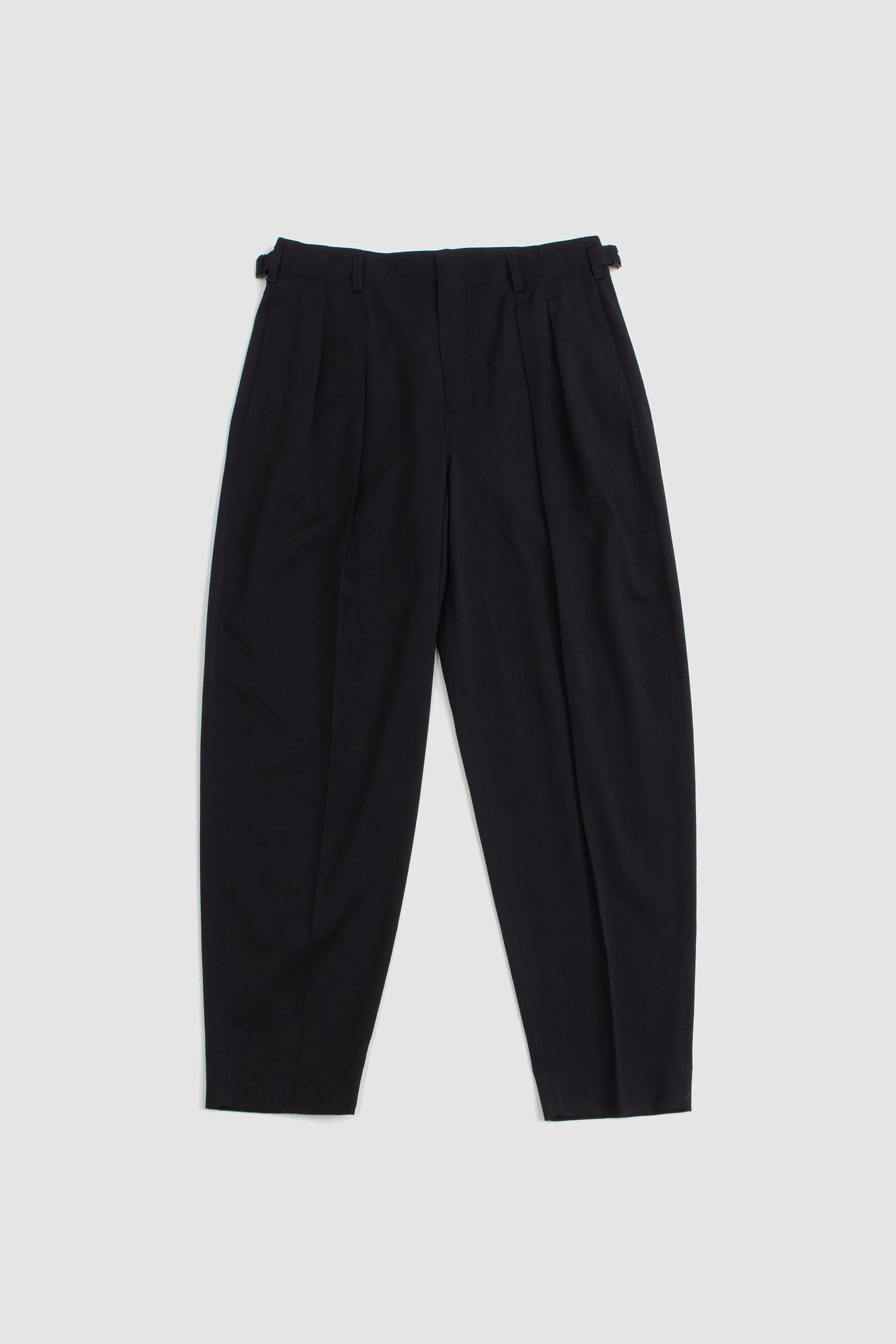 Pleated Tapered Pants Black