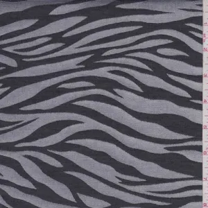 Silver Zebra Stripe Satin Jacquard Fabric