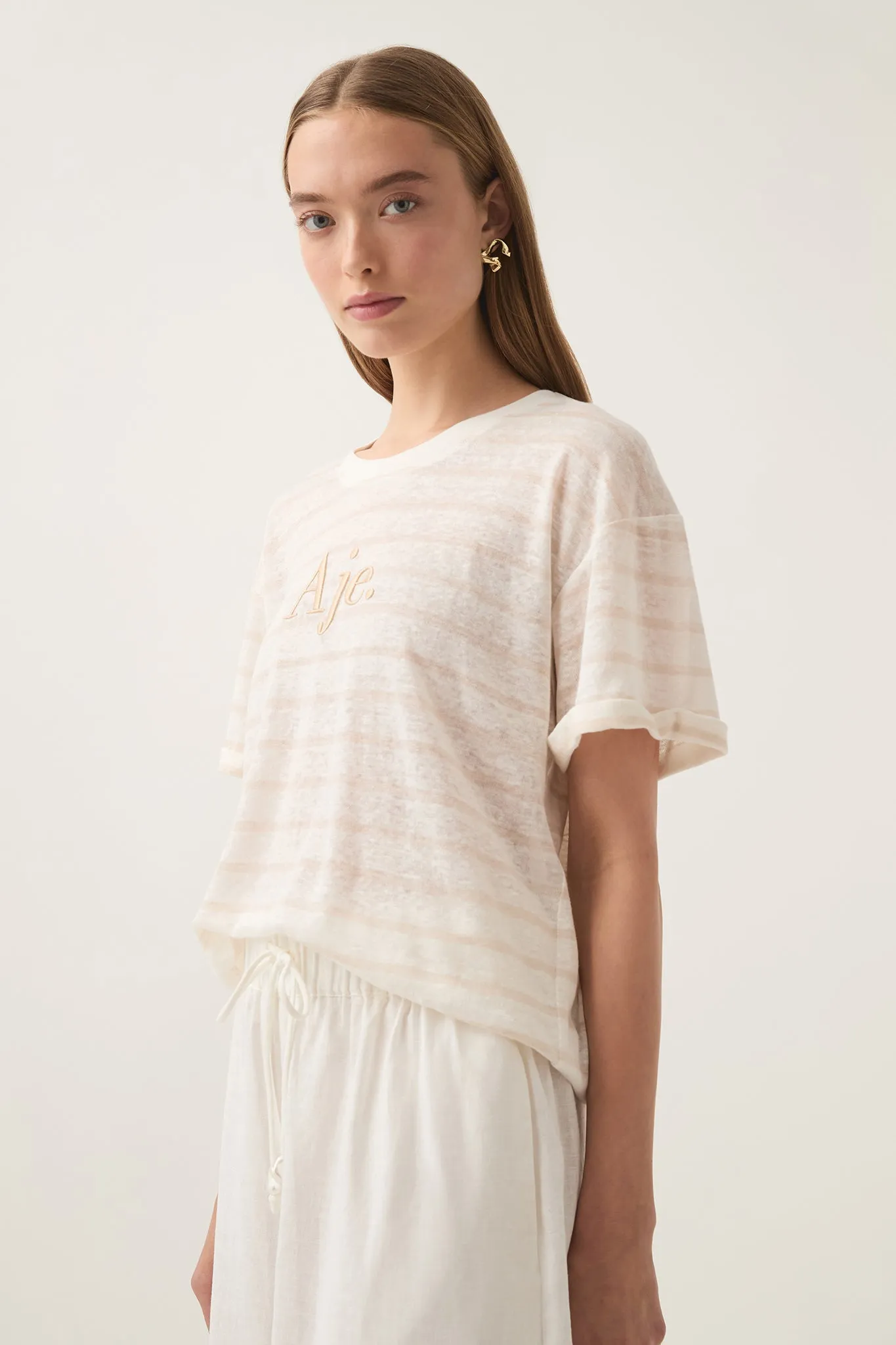 Softly Stripe Logo Tee