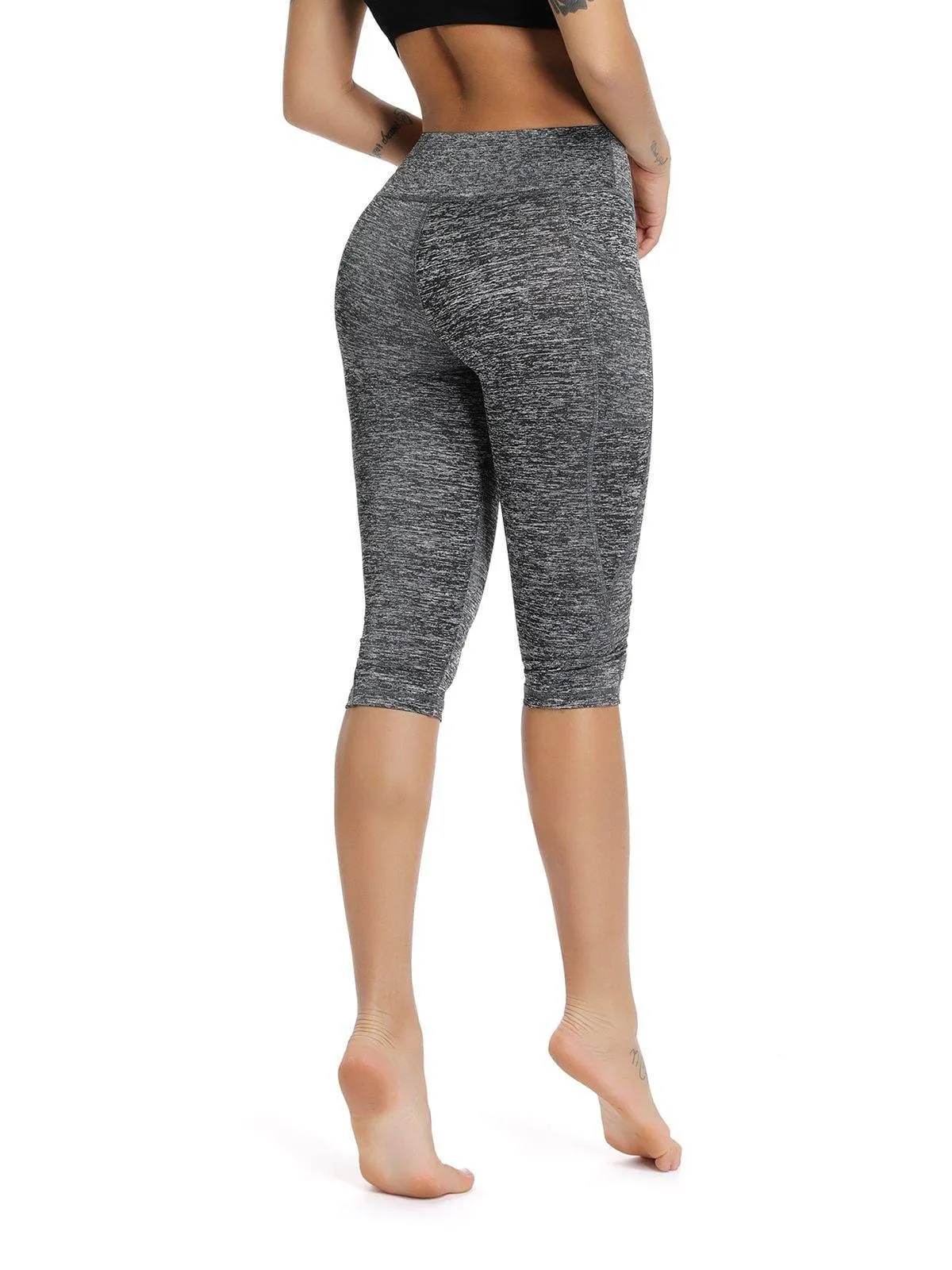 Solid Color Capris Yoga Pants