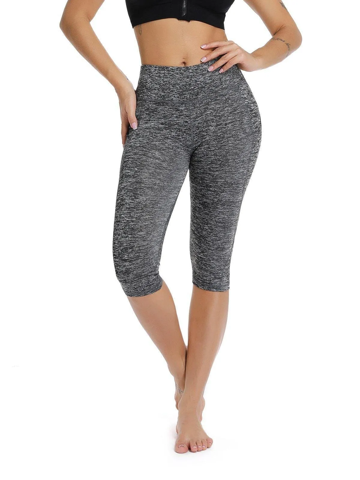 Solid Color Capris Yoga Pants