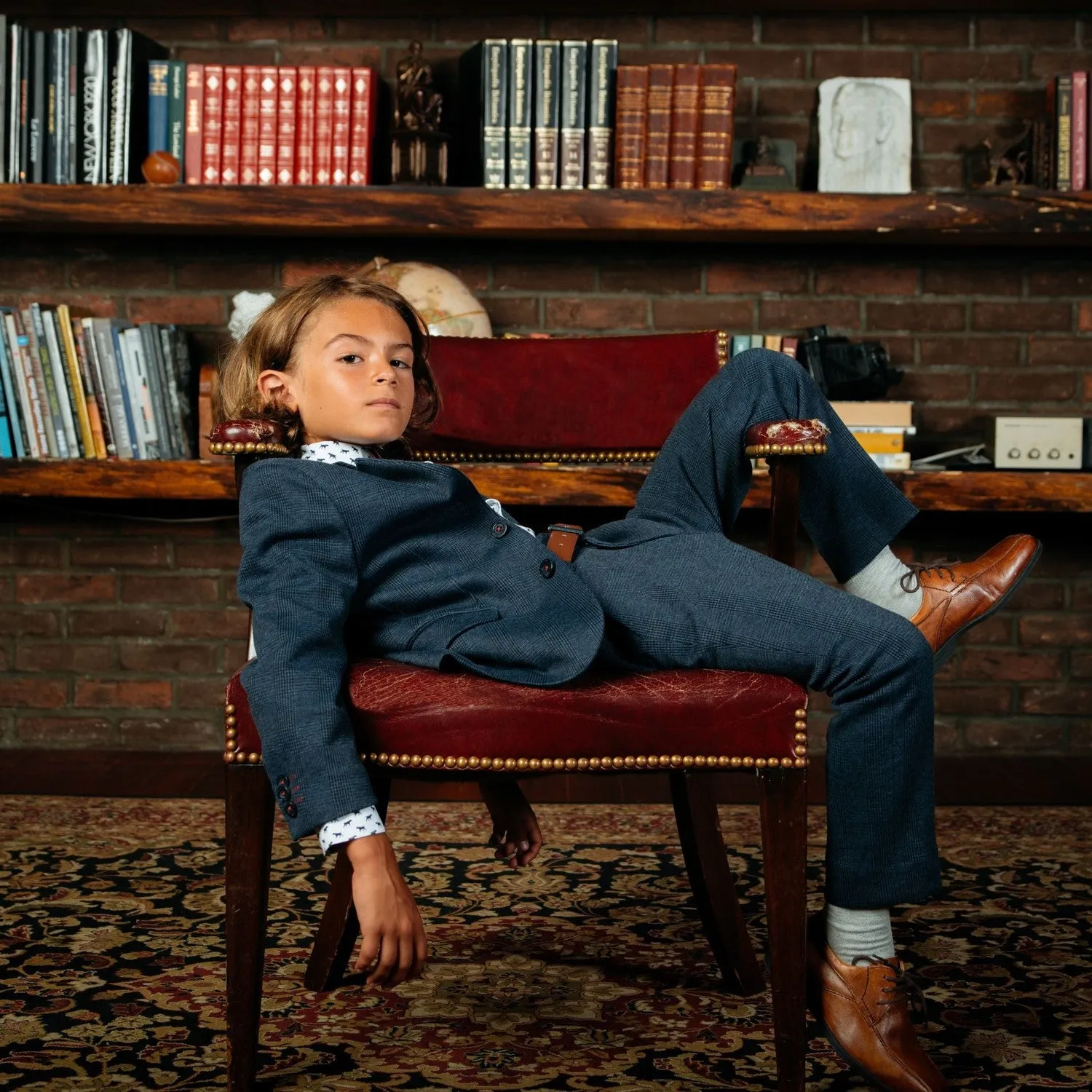 Stretchy Suit Pant | Indigo Wales Check