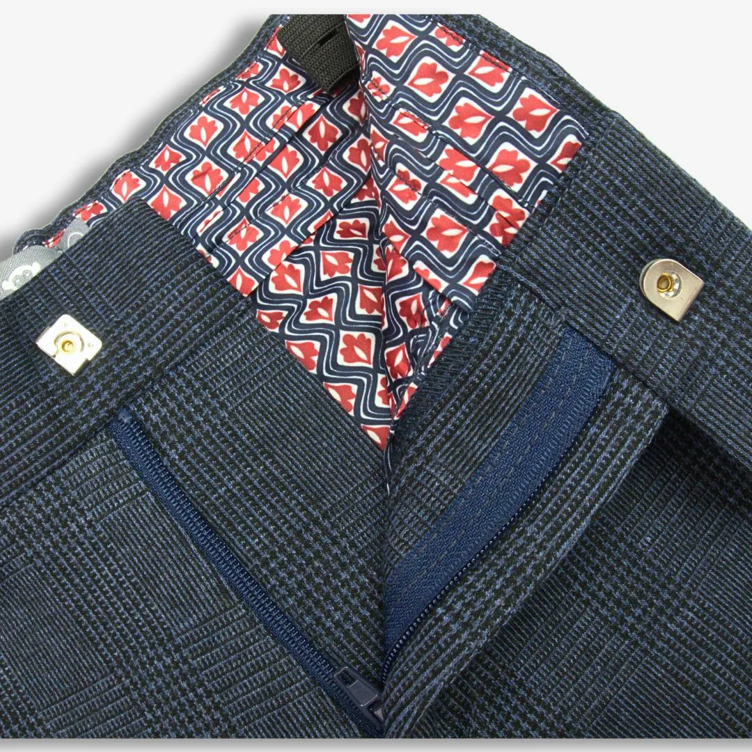 Stretchy Suit Pant | Indigo Wales Check