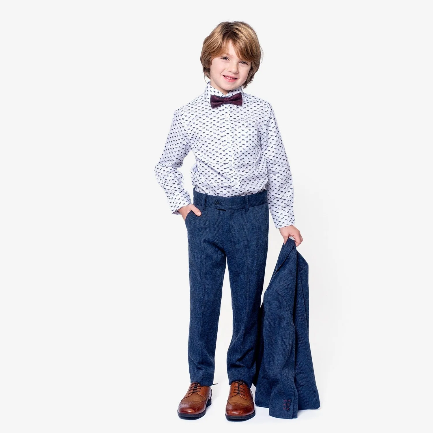 Stretchy Suit Pant | Indigo Wales Check