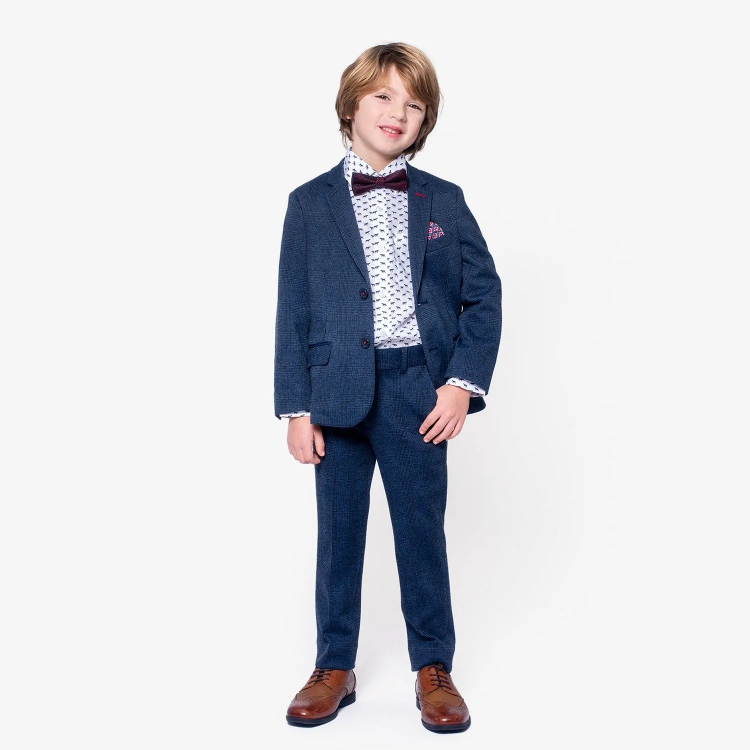 Stretchy Suit Pant | Indigo Wales Check