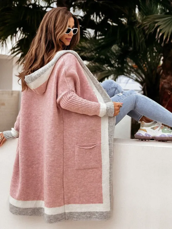 TastyHottie - Women's loose hooded warm twist knitted Long Cardigan Sweater
