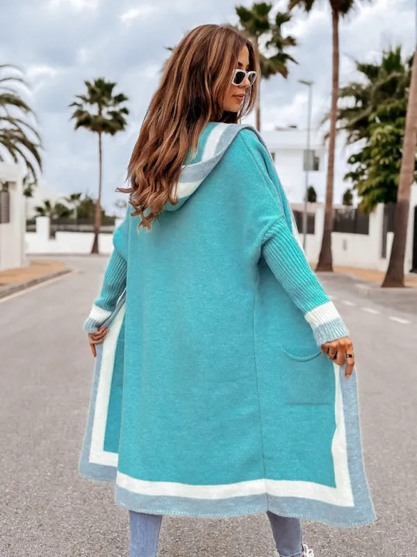 TastyHottie - Women's loose hooded warm twist knitted Long Cardigan Sweater