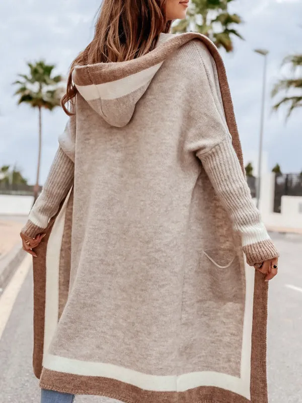 TastyHottie - Women's loose hooded warm twist knitted Long Cardigan Sweater
