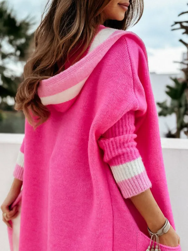 TastyHottie - Women's loose hooded warm twist knitted Long Cardigan Sweater