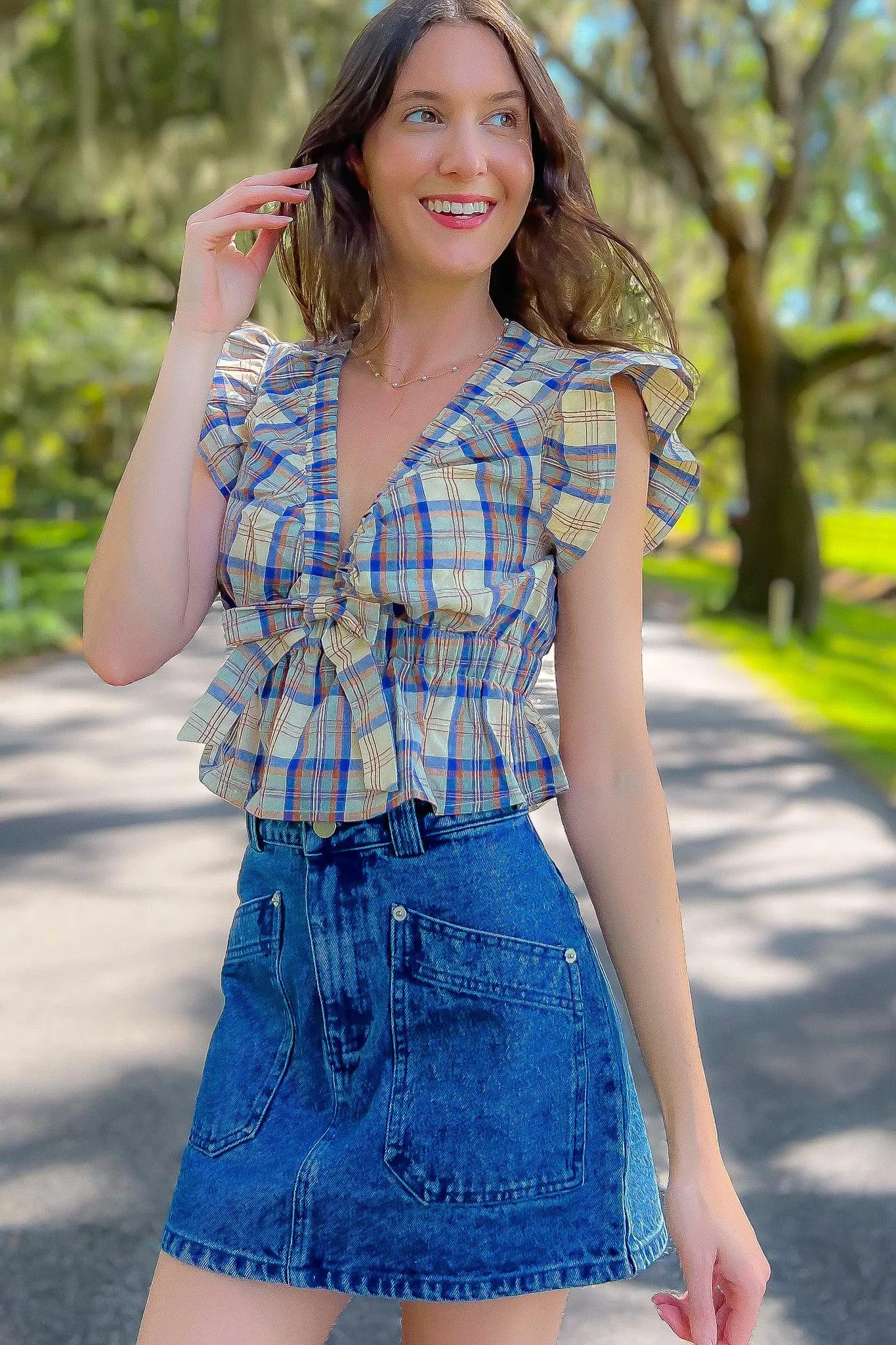 Terra Dark Denim Pocket Mini Skirt